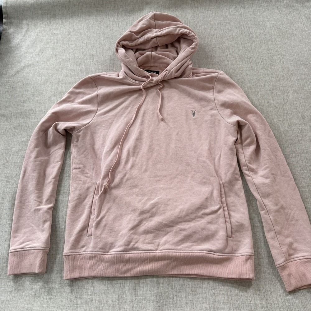 All Saints Hoodie Sweatshirt Men Medium Pullover Raven Oth Pink Streetwear